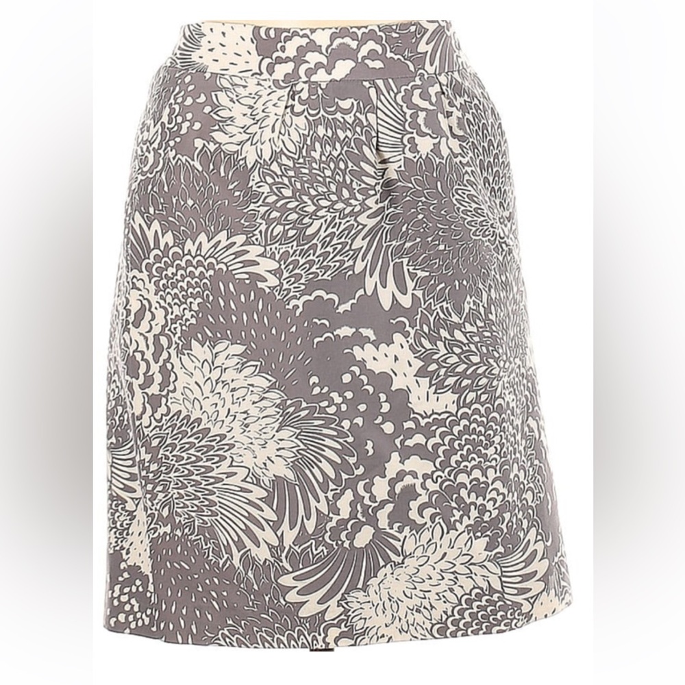 Halogen Gray and Cream Floral Skirt